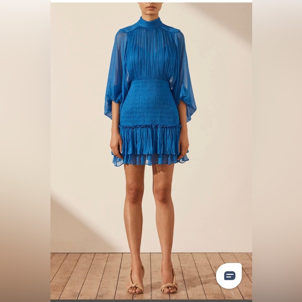 Shona Joy Ruched Mini Dress-NWT, Blue